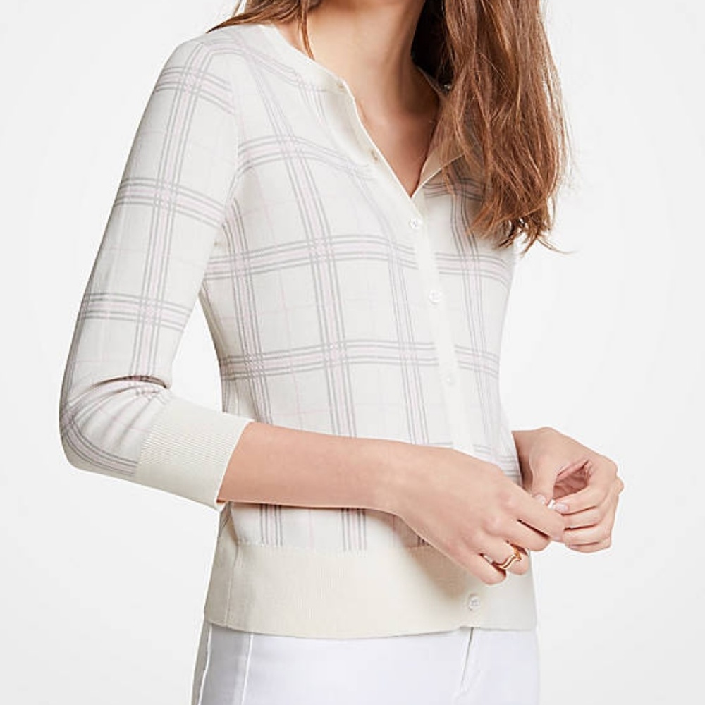 Ann Taylor PLAID ANN CARDIGAN